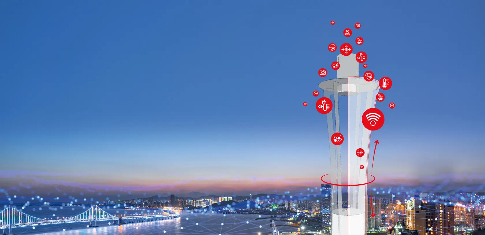 Custom pole for intergrating Iot devices