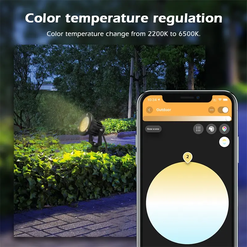 Outdoor smart garden spotlight app control